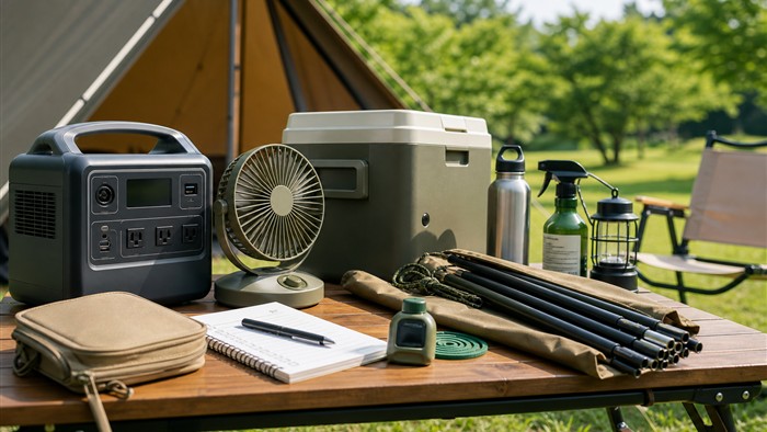 夏キャンプ前に準備したいポータブル電源や扇風機などの持ち物
